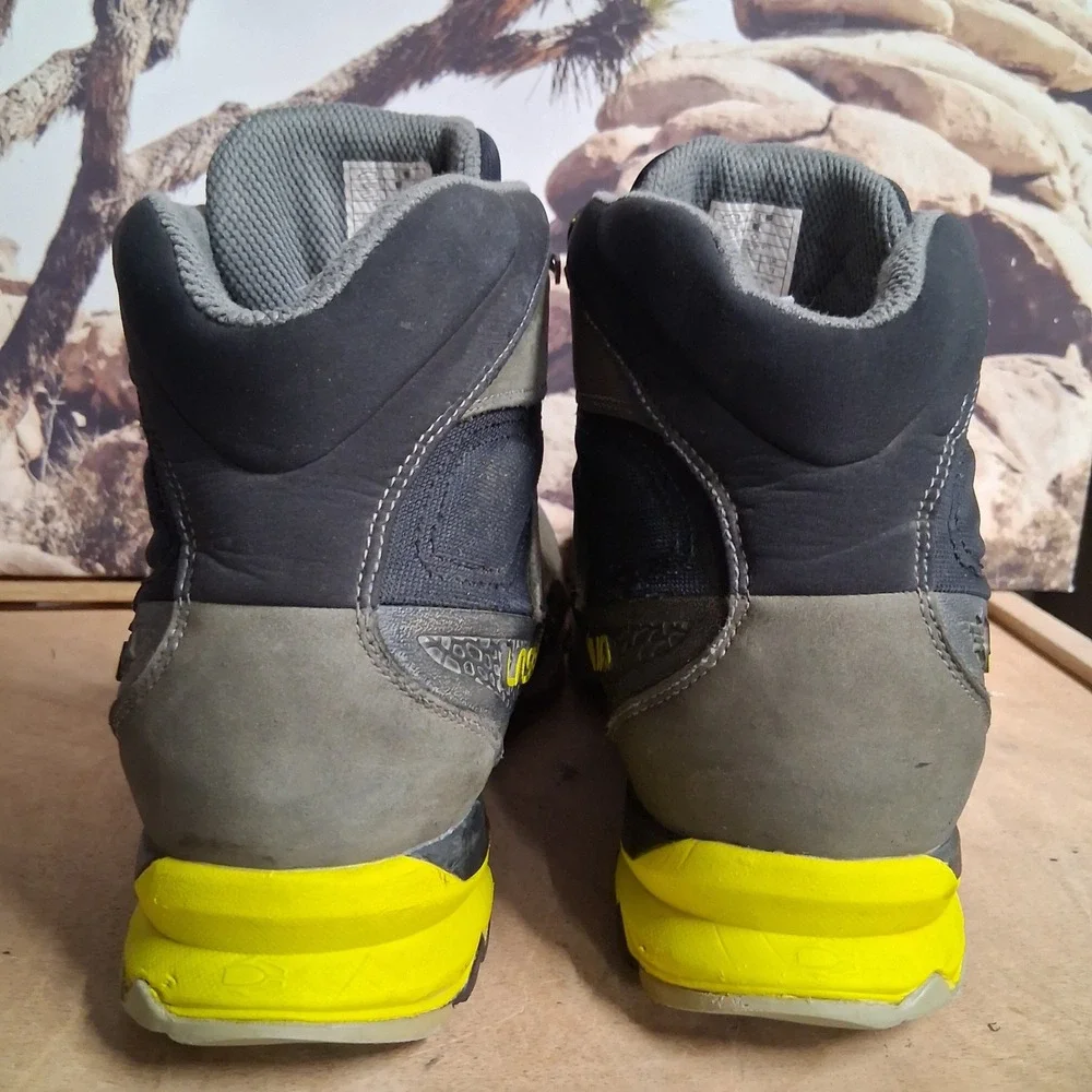 La Sportiva Nucleo High II GTX Hiking Boots Mens Grey Yellow Gore-Tex sz 13